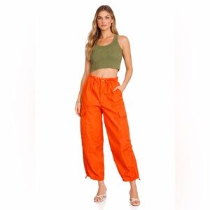 Future Collective Orange Parachute Utility Pants large